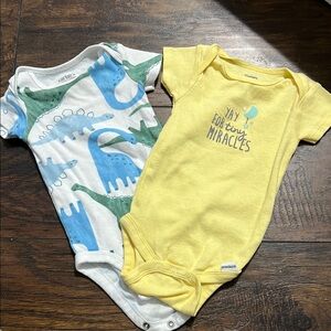 Carter's Baby Dinosaur and Yellow Onesies